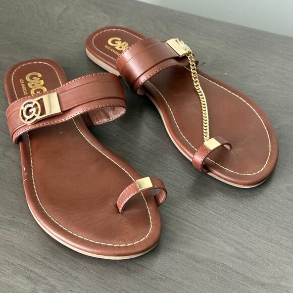 GBG Brown Flat Sandals Size 8.5M - Picture 4 of 6